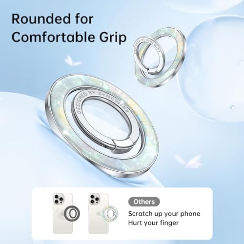 Syncwire Glamorous Magnetic Phone Grip for Mag Safe – Chic Black Diamond Ring Holder & Versatile Rotatable Kickstand – Perfectly Compatible with i Phone 15 Pro Max, 14, 13, 12 & All Android Devices – Secure, Stylish, and Multifunctional Phone Accessory