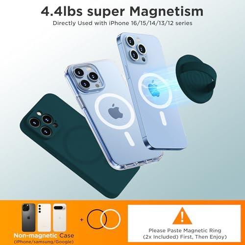 Upgraded Magnetic Phone Grip for i Phone: Premium Silicone Loop Holder with Mag Safe Compatibility – Ergonomic 360-Degree Stand, Non-Slip Design in Sleek Black for Enhanced Comfort and Secure Handling on i Phone 16/15/14/13/12 Pro Max/Plus