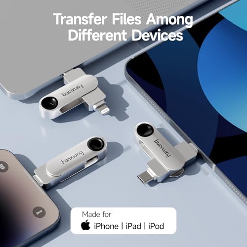 Unlock Limitless Storage with Our 128 GB Dual-Interface Flash Drive for i Phone & i Pad – MFi Certified USB Memory Stick for Effortless Photo, Music, and Video Backup – High-Speed Lightning & USB Type-C Compatibility for Seamless Data Transfer and Enhanced Performance