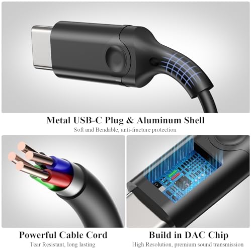 High-Performance USB C Earbuds for i Phone 16 & Samsung Galaxy – Premium Hi-Fi Stereo Wired Earphones with Noise Isolation, Integrated Microphone, and Convenient Volume Control for Unmatched Sound Quality Across Devices