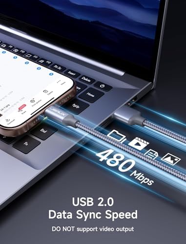JSAUX 10 ft USB C Cable 2-Pack – High-Speed Charging & Data Transfer for i Phone 16 Series, Samsung Galaxy S20/S10/S9 & Note 20 – Durable Nylon Braided Design for Ultimate Reliability – Perfect for Home, Office & On-the-Go Use – Enhanced Compatibility with USB 3.1 Technology – Sleek Black Finish for Professional Aesthetics