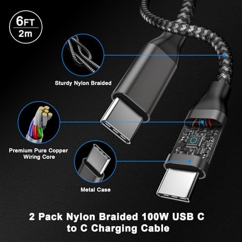 45 W Dual Pack USB-C Fast Charger with 6 FT Durable Woven Cable – Ultimate Rapid Charging Solution for Galaxy S25/S24/S23/S22/S21/S20 and i Phone 16/15 Pro Max – Superior Speed, Universal Compatibility, and On-the-Go Convenience for Mobile Devices