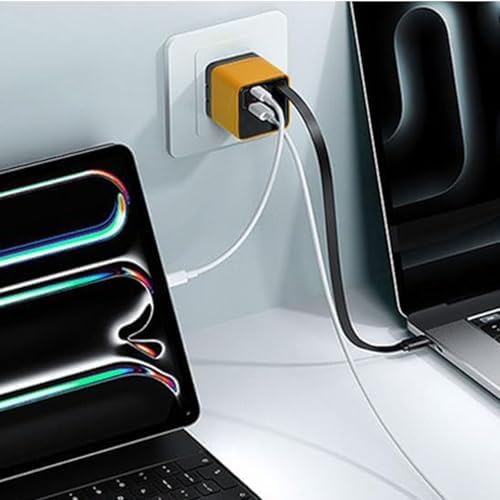 Revolutionize Your Charging Routine: 80 W Retractable 3-in-1 Travel Charger for Phones & Laptops – Fast, Compact, Stylish Yellow Design with Advanced Safety Features for On-the-Go Professionals and Students