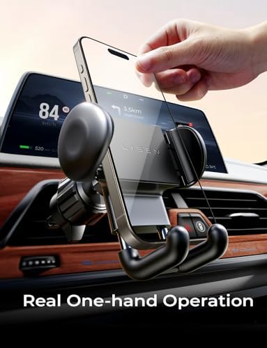 LISEN Heavy-Duty Car Vent Phone Mount for i Phone 12-16 Pro Max – Ultimate Secure Smartphone Holder with 360-Degree Rotation for Effortless Navigation and Quick Installation – Sleek Design for Safe Hands-Free Driving in Any Vehicle