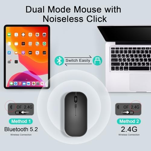 Sleek Wireless Keyboard and Mouse Combo – Rechargeable Bluetooth & 2.4 GHz USB for i Pad, Smartphone, PC & Laptop – Ergonomic Design for Ultimate Comfort in White – Elevate Your Workspace Efficiency!