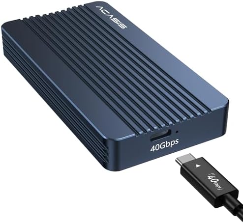 Experience Lightning-Fast Storage with ACASIS 40 Gbps M.2 NVMe SSD Enclosure – Thunderbolt 4/3 & USB4 Compatible, Tool-Free Setup for M-Key B+M SSDs (2280/2260/2242/2230) – Perfect for Video Editing, Gaming, and Large File Transfers – Durable Design for Optimal Heat Dissipation & Long-Lasting Performance – Elevate Your Device with High-Speed Data Transfer and Enhanced Compatibility