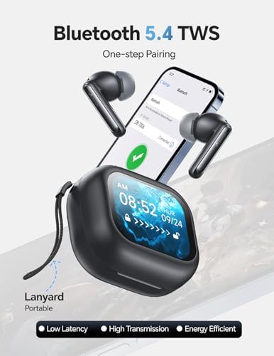 Elevate Your Audio Experience with High-Performance Wireless Bluetooth Earbuds: Immerse in 13 mm Hi-Fi Deep Bass Sound, 30-Hour Playtime, and Touchscreen Controls – IPX5 Water-Resistant for Active Lifestyles, Featuring USB-C Fast Charging and Built-in Mic for Crystal-Clear Calls – Perfect Gift for Teens and Adults in Stylish Black Finish. Experience Unmatched Comfort and Versatility for Gym Sessions, Daily Commutes, and Relaxation. Enjoy Seamless Connectivity with 5.4 TWS Technology for a Superior Listening Journey.