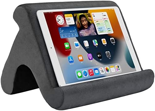 Ergonomic Adjustable Tablet Pillow Stand – Lightweight Multi-Device Holder for Ultimate Comfort on Bed & Sofa, Three Customizable Viewing Angles for i Pad Pro, Kindle, E-Readers, and Smartphones (Gray) – Perfect for Leisure and Hands-Free Use