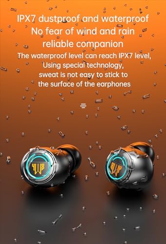 Wireless Freedom: 2024 Bluetooth 5.3 Waterproof Earbuds with Touch Control & Built-in Mic – IP7 Rated Sports Headset for Active Lifestyles – LED Battery Display for Ultimate Convenience and Clarity