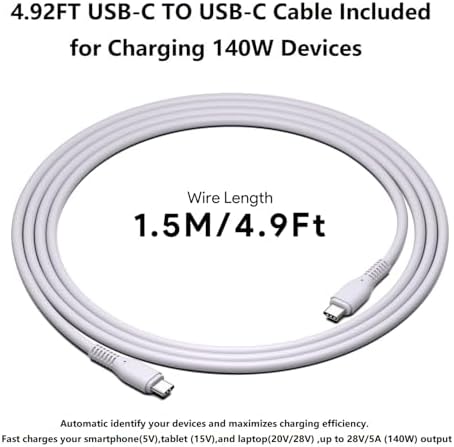 High-Performance HKY 140 W USB-C Car Charger PD3.1 – Universal DC Adapter for Mac Book Pro/Air, Dell XPS, Lenovo Think Pad, and More – Rapid Charging for Laptops, Tablets, and Smartphones – Compact & Travel-Friendly Design with Enhanced Safety Features – Ideal for Cars, RVs, and Portable Power Stations