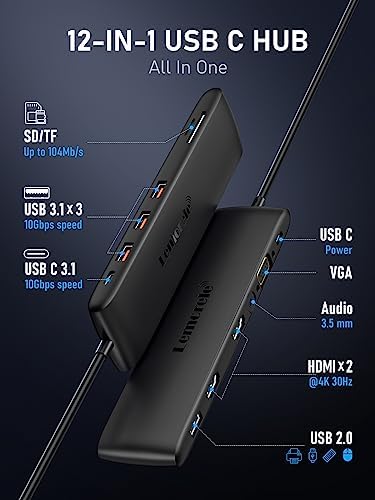 Revolutionize Your Device Connectivity with the 10 Gbps USB C Hub – High-Speed 4-Port USB3.2 Splitter for Effortless Data Transfer and Charging | Versatile Multiport Adapter Compatible with Mac Book Pro, Surface Pro, Dell, HP, i Pad & More | Flexible 1.97 ft Cable for Optimal Setup | Essential Laptop Accessory for Streamlined Workflow and Enhanced Efficiency