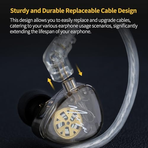 Transform Your Audio Experience with KZ-Merga Dual-Dynamic Driver Wired Earbuds – Premier In-Ear Monitors for Gamers, Students, and Music Lovers | Comfort-Focused Design for All-Day Wear, Integrated Microphone for Crisp Communication, Universal 3.5 mm Compatibility, Sleek Transparent Black Finish for Modern Aesthetics