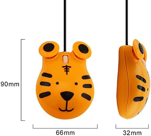 Whimsical Tiger-Shaped USB Wired Optical Mouse – 1600 DPI for Kids & Animal Lovers – Perfect Gift for School & Home – Ergonomic Design with 3 Buttons & 3.2 Feet Cord – Enhances Productivity & Fun