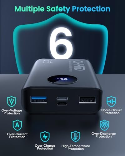 Stay Warm and Connected: 5 V 2 A Heated Vest Battery Pack with LCD Display – 10000 m Ah Portable Charger for i Phone & Android Devices – Fast Charging Dual Output Power Bank for Outdoor Enthusiasts and Active Lifestyles