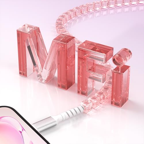 Stylish MFi Certified USB C to i Phone Charger Cable – 3 FT Square Beaded Purple Design for Rapid 66 W Fast Charging & High-Speed Data Sync – Compatible with i Phone 14, 13, 12, 11 Plus, Pro Max & i Pad 9 th/8 th – Durable, Elegant, and Efficient Charging Solution