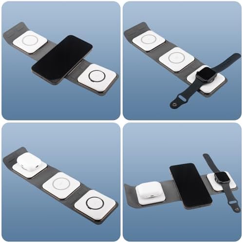 Ultimate 3-in-1 Foldable Magnetic Wireless Charging Station for i Phone, Air Pods, and Apple Watch – Fast, Portable Travel Charger for i Phone 16/15/14/13/12 Series, Air Pods 2/3/Pro, i Watch Ultra/8/7/SE/6/5/4/3/2 – Sleek Design for Effortless Charging Anywhere