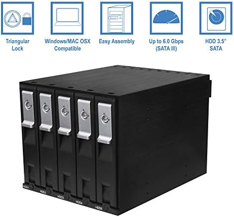 Kingwin Universal Hot Swap Mobile Rack for 2.5” & 3.5” SSD/HDD – Effortless Internal Tray-Less SATA Hard Drive Backplane Enclosure with 6 Gbps Support for SATA I/II/III & SAS I/II – Ultimate Flexibility and Enhanced Data Transfer Speed for Efficient Storage Management