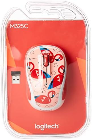 Logitech M325 Wireless Mouse in Cocktail Design – Ergonomic Comfort and Precision Tracking for All Operating Systems, Long Battery Life Up to 18 Months, Perfect for Travel and Home Office Setup