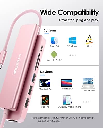 Elevate Your Connectivity with the LENTION USB C Hub: 100 W Fast Charging, 4 K HDMI Output, Dual Card Reader, and Versatile USB 3.0/2.0 Compatibility for Mac Book Pro, Mac Air, Surface, Chromebook, and More – Sleek Space Gray Design for Professionals and Creatives Seeking Enhanced Performance and Productivity
