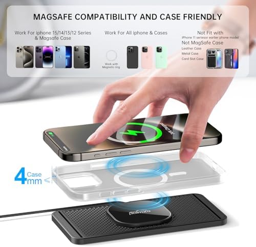POLMXS Magnetic Fast Wireless Charger Pad for i Phone 12/13/14/15/16 Series & Air Pods – Effortless Magnetic Alignment & Quick Cordless Charging for On-the-Go Power Solutions