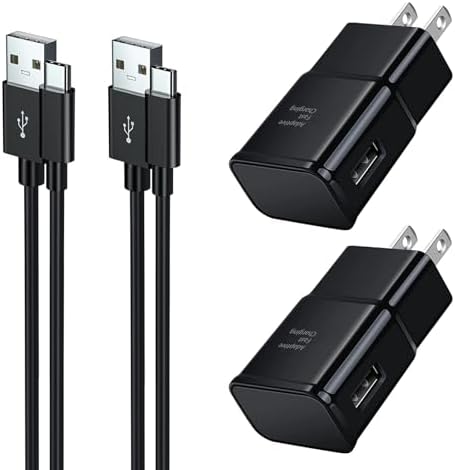 Ultra-Fast Type C Charger Bundle: 2 Adaptive USB-C Wall Chargers with 6 FT & 1.5 FT Cables for Samsung Galaxy Devices – Rapid Charging & Enhanced Safety Features for S21, S20, Note Series & More