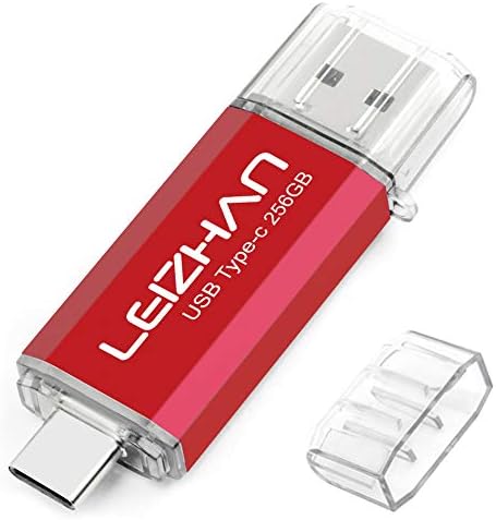 Leizhan 256 GB 2-in-1 USB 3.0 & Type-C Flash Drive – High-Speed Data Transfer & Versatile Storage Solution for Laptops and Smartphones – Compact Durable Design for On-the-Go Convenience