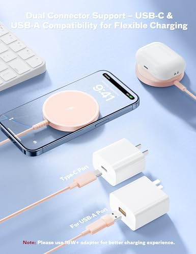 Bohuma Magnetic Wireless i Phone Charger – Fast Mag-Safe Charging Pad for i Phone 16, 15 Pro Max, 14 Pro Max, 13, 12 Pro Max & Air Pods Pro – Sleek Design for Home and Office – Effortless Alignment & Enhanced Power Efficiency