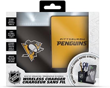 SOAR NHL Wireless Charging Station and Desk Organizer – Premium Qi Fast Charger with Team Logo for Sports Fans, Sleek Accessory Holder for a Tidy Workspace, Perfect for Phones and Essentials