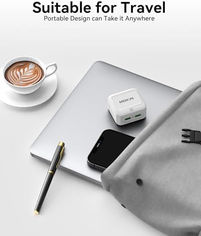 40 W Ga N Dual-Port USB C Fast Charger Block – Compact & Travel-Friendly Power Adapter for i Phone 16 and Samsung Devices – Universal Compatibility for Rapid Device Charging with Advanced Power Delivery Technology – Efficient, Foldable Design for On-the-Go Use