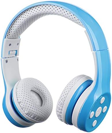 Light Blue Kids Bluetooth Headphones – Safe 93 d B Volume Limitation for Ear Protection – Foldable & Travel-Friendly Design – Built-in Microphone for Hands-Free Calls – Comfortable Wireless Headphones for Toddlers and Children – Perfect for School, Home, and Fun Activities