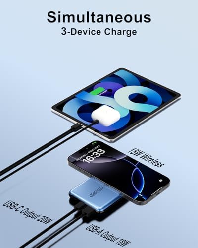 Sleek Magnetic Portable Charger – 5000 m Ah Ultra-Light Wireless Power Bank with 20 W PD Fast Charging, Magsafe-Compatible for i Phone 12/13/14/15/16 Series – Effortless Connectivity & Everyday Reliability