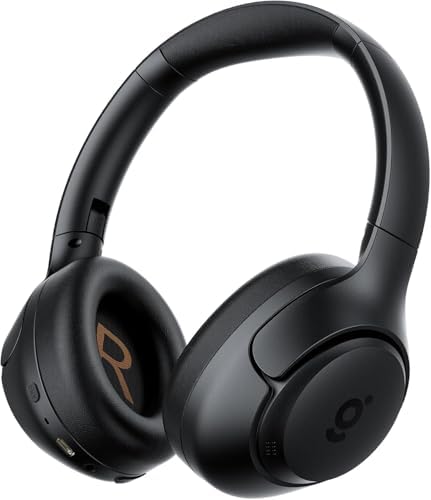 Unleash Sonic Perfection with HS1 Wireless Over-Ear Headphones – Cutting-Edge Hybrid Active Noise Cancellation, Immersive Deep Bass, and 60-Hour Battery for Ultimate Comfort on the Move – Compact Foldable Design with Built-In Microphone for Seamless Connectivity Across All Devices