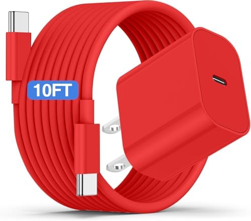 Maximize Your Charging Efficiency with the 20 W USB-C Power Adapter and 10 ft Type C Cable – The Ultimate Fast Charging Solution for i Phone 16, 15 Pro Max, and i Pad Featuring Advanced Safety Mechanisms for Secure On-the-Go Power Management and Unrivaled Compatibility