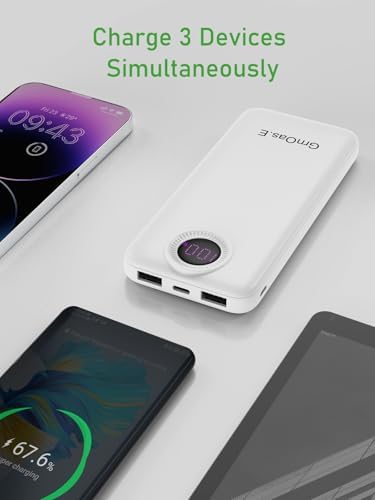 Compact 10,000 m Ah Power Bank – Fast Charging Portable Charger with Dual USB-C Compatibility for i Phone 16, Samsung, and Android Devices – Sleek Black Design for Ultimate Travel Convenience and Enhanced Device Performance