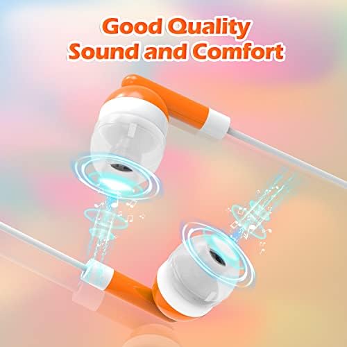 Vibrant Orange Bulk Earbuds – 100-Pack Headphones for Classroom, Labs, and Personal Use – Perfect for Kids, Students, and Adults – Enhanced Compatibility with Smartphones and Tablets – Lightweight, Durable Design for Long-Lasting Comfort and Seamless Audio Experience