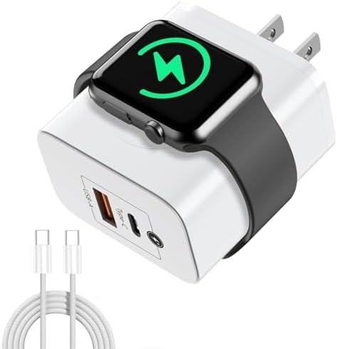 Revolutionize Your Charging Routine with the 3-in-1 Magnetic Wireless Charger Block – PD 23 W Fast Charge for i Phone & Apple Watch, Dual USB-C Ports for Simultaneous Powering of Samsung and Android Devices, Compact Design for Travel & Daily Use – Unmatched Compatibility & Efficiency