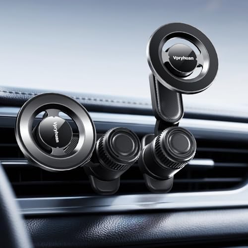 Universal Magnetic Car Phone Holder for Air Vent – 360° Rotating Mount for i Phone 16/15/14 (4.3-7.6″) | Hands-Free Navigation Solution | Non-Blocking Air Flow Design | Secure Magnetic Grip for Maximum Driving Safety | Premium Car Accessory for Effortless Use