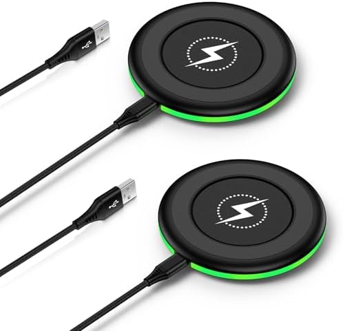 Dual 15 W Fast Wireless Charger Set for Google Pixel & Samsung Galaxy – Ultra-Compatible Charging Pad for Pixel 9/9 Pro/8/7/6 and Galaxy S25/S24/S23/S22 – Enhanced Safety Features with 1.8 X Speed Boost – Ideal for Nightstand Use – Includes Type-C Cables – Perfect for i Phone 16/15 Series and More – Slim Design for Easy Portability – Efficient Charging with Multi-Device Support – Inductive Charging Through Cases Up to 6 mm – High-Speed Android Charging Station for Multiple Devices – Recharge Your Galaxy Buds and More with Convenient 5 W Mode – Superior Protection Against Overheating and Short Circuits – Get Your Devices Fully Charged Overnight – A Must-Have Charging Solution for All Your Mobile Needs