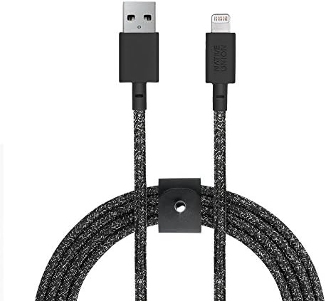 Native Union Belt Cable XL – 10 ft Reinforced Lightning to USB Charging Cable with Leather Strap – MFi Certified for i Phone 14, 13, 12, & Earlier Models – Premium Durability Meets Elegant Convenience – Ideal for Home, Office, and Travel