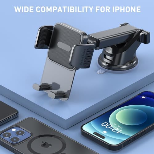 TEKING Advanced Car Phone Holder with Reinforced Metal Hook – Universal Air Vent Mount for i Phone 15/14/13/12 Pro Max & Samsung S24 Ultra – Sleek Translucent Design for Enhanced Aesthetics & Secure Smartphone Fit (120-75 mm) – Effortless Tool-Free Installation & Ultimate Hands-Free Convenience