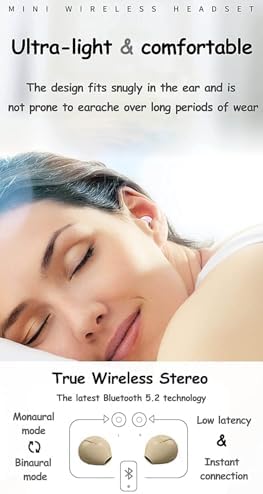 Ultra-Compact Invisible Earbuds – Mini Wireless Bluetooth Earpiece for Seamless Audio Experience at Home, Work & On-the-Go – High-Quality Sound, Long Battery Life & Discreet Design for Effortless Connectivity and Comfort