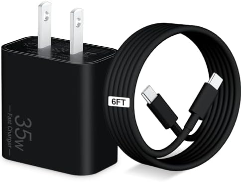 35 W USB-C Rapid Charging Wall Adapter with 6 FT Type-C Cable for i Pad Pro 2024/2022/2021/2020, Air 6/5, Mini 7/6 – Ultra-Portable, High-Efficiency Charger for Professionals and Students, Optimized for Seamless Device Compatibility and Speed