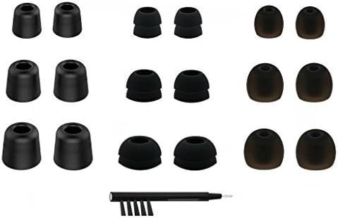 N-4 Premium Ear Tips Replacement Set for In-Ear Headphones – Versatile 6.4 mm to 7.4 mm Nozzle Compatibility with Custom Fit Memory Foam and Silicone Options, Cleaning Tool Included, Organized Storage Box for Enhanced Audio Experience and Comfort