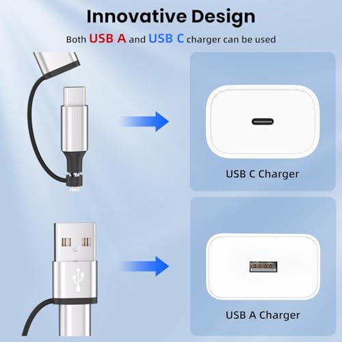 Ultimate Travel Companion: 5 ft USB C Splitter Multi Charging Cable – Dual USB A/C to 3 Type-C Ports for Fast Charging of i Phone 16/15 Series, Tablets & More – 2 Pack for Convenience and Enhanced Compatibility