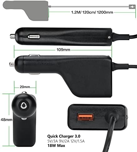 High-Speed 19.5 V Power Supply Car Charger for DELL Laptops – Universal Compatibility for Latitude, XPS, Inspiron & Precision Models with 18 W USB QC3.0 Fast Charging – Ideal for Cars, Trucks & RVs