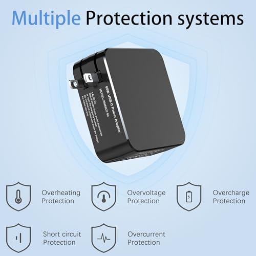 Universal 65 W/45 W USB-C Fast Charging Wall Adapter – Versatile Power Solution for HP, Dell, Lenovo, Asus & More – Compact Design for Travel and Office Use – Optimal Charging Efficiency for Laptops & Devices with Safety Features