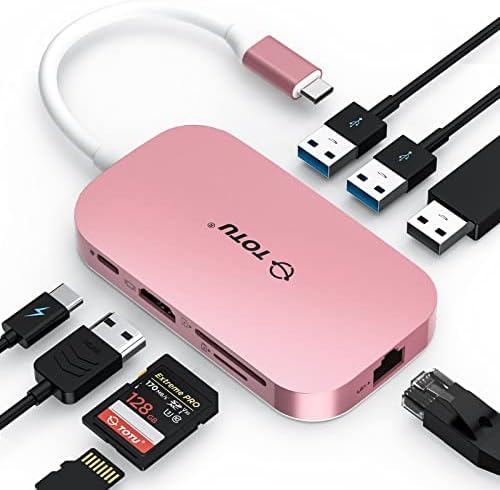 Revolutionize Your Workspace with Our 9-in-1 USB C Hub – Ethernet, 4 K HDMI, Dual USB 3.0 Ports & More for Ultimate Connectivity on Mac Pro & Type C Laptops – Compact & Travel-Friendly Design for Professionals on the Go
