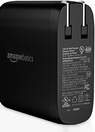 Amazon Basics 65 W Ga N USB-C Wall Charger – High-Speed Power Delivery Adapter for Laptops, Tablets & Smartphones, Compact & Foldable Design for Ultimate Portability, Efficient Charging Solution in Sleek Black Finish