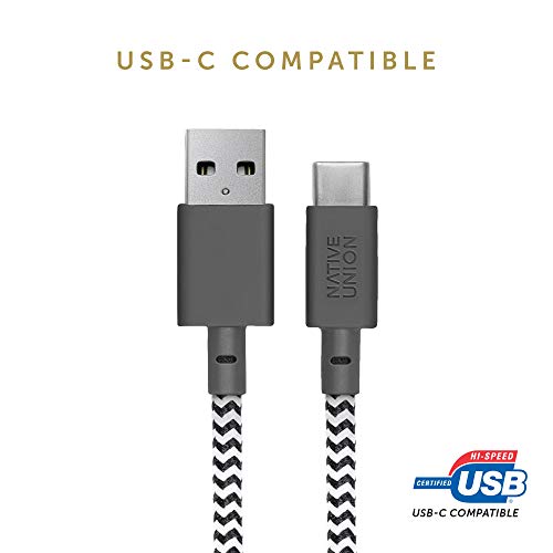 Native Union Belt Cable XL 10 ft USB-C to USB-A – Ultra-Durable Charging Solution with Leather Organizer for i Phone 16, Samsung Galaxy Z Fold 6, Pixel 9 Pro & More – Maximize Speed & Style with Tangle-Free Design