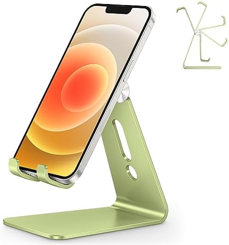 OMOTON Adjustable Cell Phone Stand, C2 Aluminum Desktop Phone Holder Dock Compatible with iPhone 15 14 13 Xs XR 8 Plus 7 6, Samsung Galaxy, Google Pixel, Android Phones – Enhanced Compatibility and Speed
